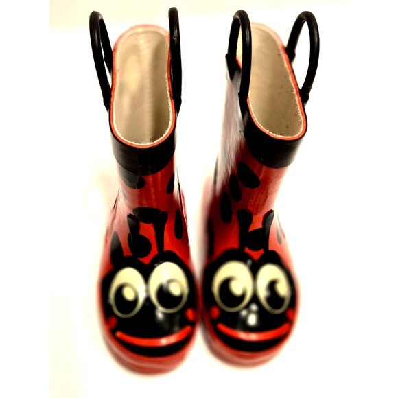 Western Chief Lady Bug Boots Childrens Size 6 Red Rainboots with Straps - Picture 1 of 7